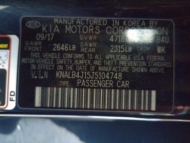 KNALB4J15J5104748 KIA Cadenza Premium