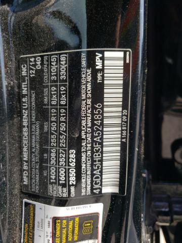 VIN 4JGDA5HB3FA524856 2015 Mercedes-Benz ML-Class, ... no.14