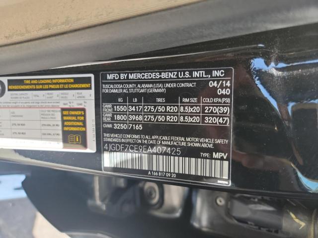 4JGDF7CE9EA407425 Mercedes-Benz Gl 450 4matic