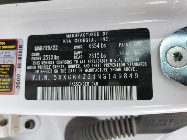5XXG64J21NG149849 KIA K5 GT LINE