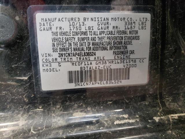 3N1CN7AP4EL836524 Nissan VERSA S