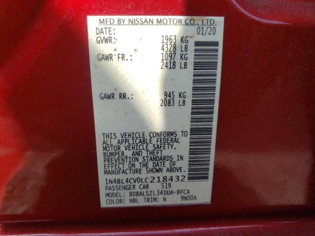 1N4BL4CV0LC218432 Nissan ALTIMA SR