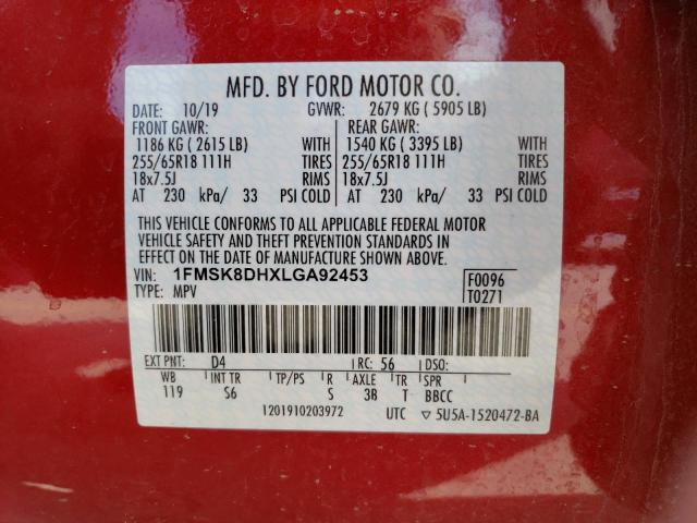 1FMSK8DHXLGA92453 Ford EXPLORER XLT