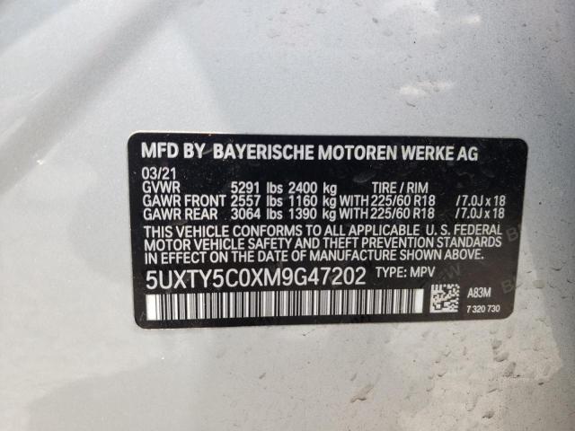 5UXTY5C0XM9G47202 2021 BMW X3, photo no. 13