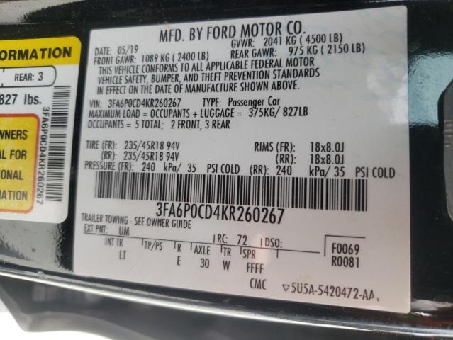 3FA6P0CD4KR260267 Ford FUSION SEL