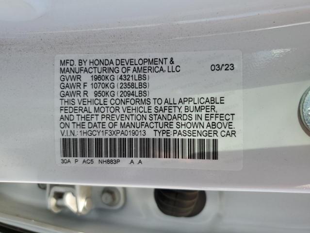 1HGCY1F3XPA019013 Honda Accord EX 10