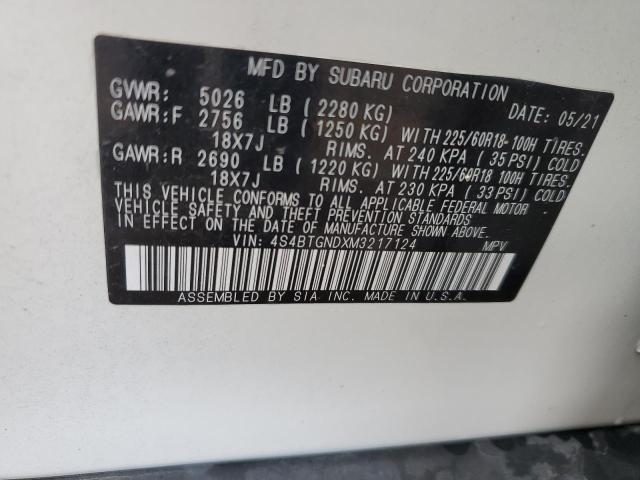 2021 SUBARU OUTBACK LI - 4S4BTGNDXM3217124