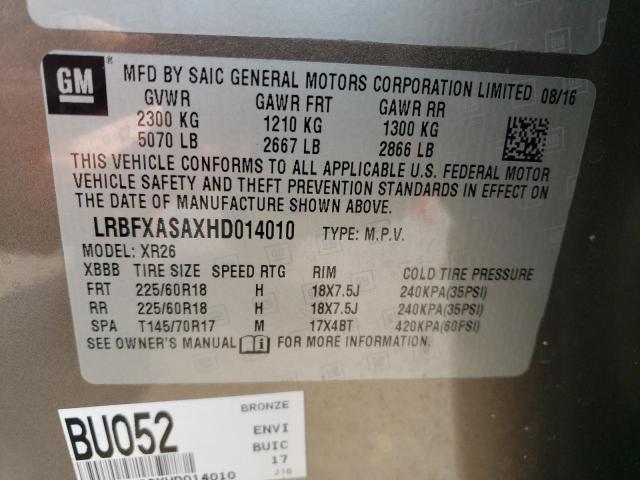 2017 BUICK ENVISION P - LRBFXASAXHD014010