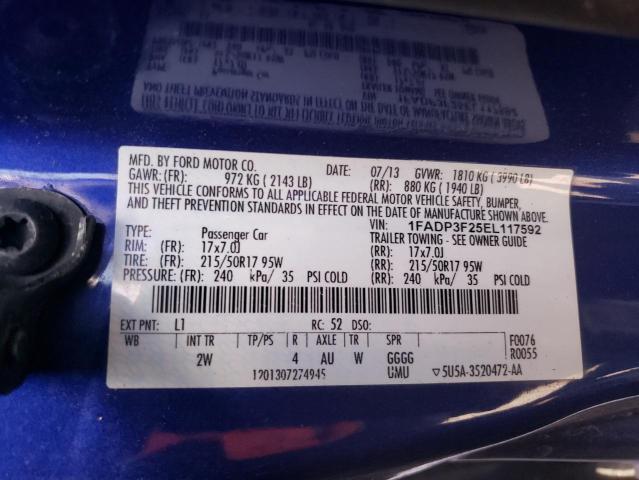 1FADP3F25EL117592 Ford FOCUS SE