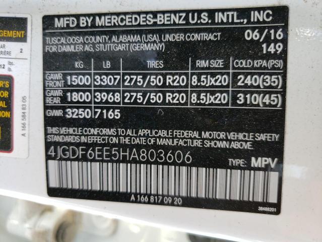 4JGDF6EE5HA803606 Mercedes-Benz Gls 450 4matic