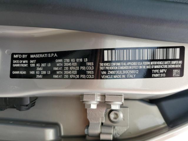 2017 MASERATI LEVANTE LU - ZN661XUL3HX256512