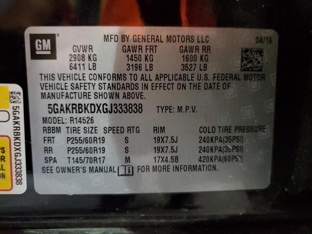 5GAKRBKDXGJ333838 Buick Enclave