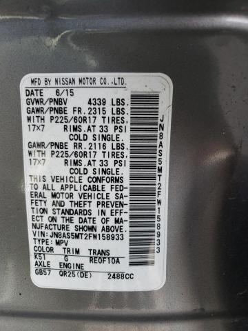 JN8AS5MT2FW158933 Nissan Rogue Select S