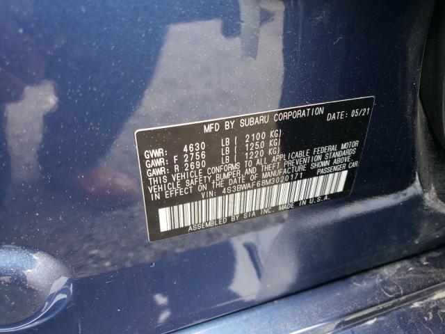 4S3BWAF68M3020171 Subaru Legacy Premium