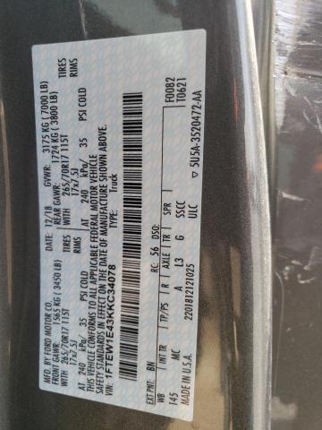 1FTEW1E43KKC34078 Ford F150 Supercrew