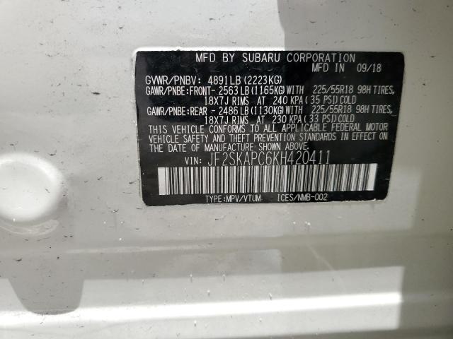 2019 SUBARU FORESTER S - JF2SKAPC6KH420411