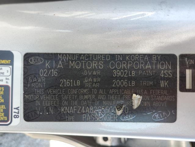 KNAFZ4A82G5600220 KIA FORTE EX