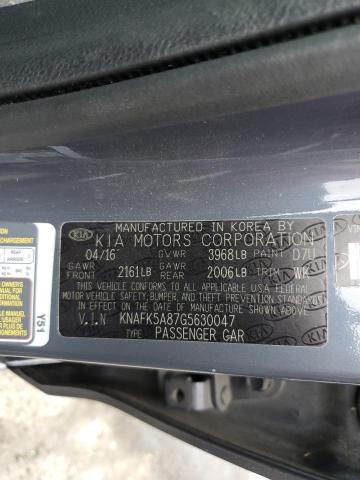 KNAFK5A87G5630047 KIA FORTE LX