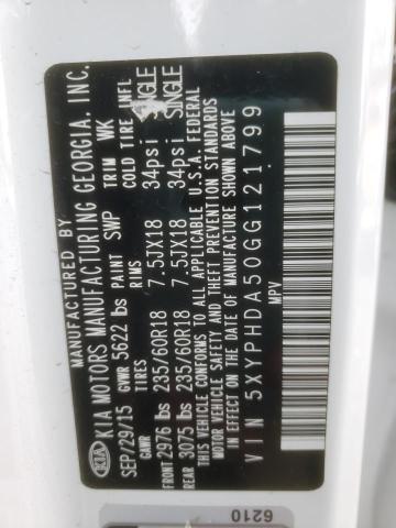 5XYPHDA50GG121799 KIA SORENTO EX