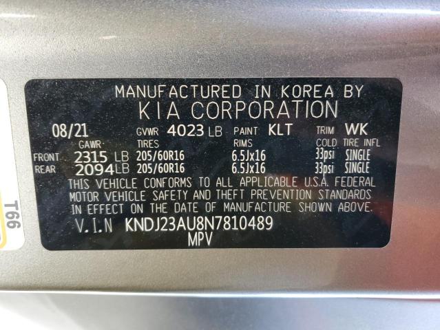 KNDJ23AU8N7810489 KIA SOUL LX