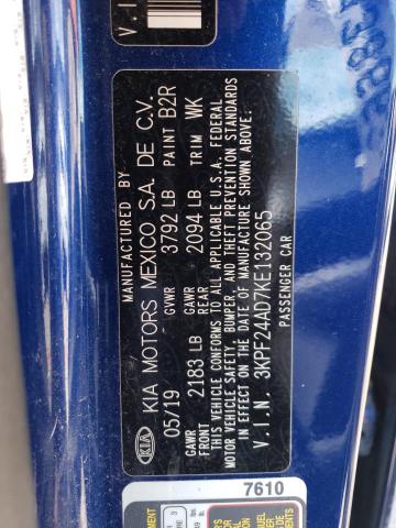 3KPF24AD7KE132065 KIA FORTE FE