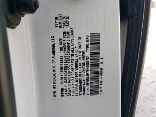 5FNRL6H79KB056784 2019 HONDA ODYSSEY, photo no. 13