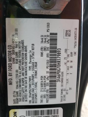 2017 FORD FUSION S F 3FA6P0G70HR179893