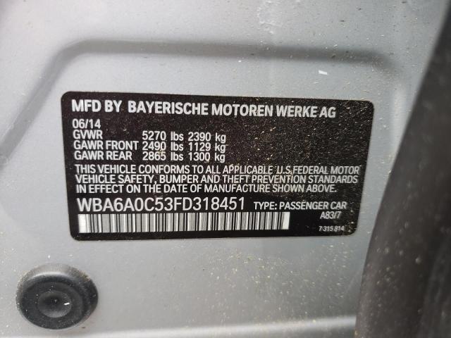 VIN WBA6A0C53FD318451 2015 BMW 6 Series, 640 I Gran... no.12