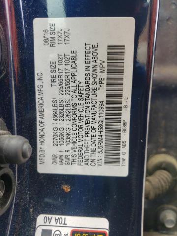 5J6RM4H58GL110994 Honda CR-V EX
