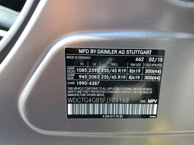 WDCTG4GB5FJ109168 Mercedes-Benz Gla 250 4matic