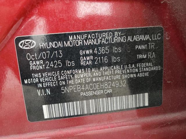 5NPEB4AC0EH824932 Hyundai SONATA GLS
