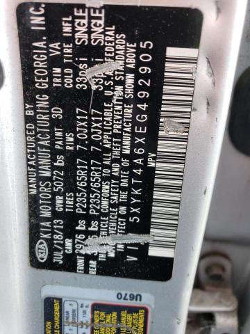 5XYKT4A6XEG492905 KIA SORENTO LX