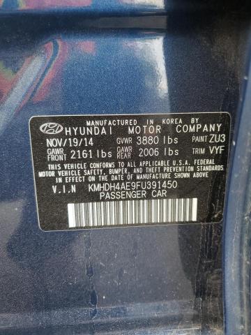 KMHDH4AE9FU391450 | 2015 Hyundai elantra se