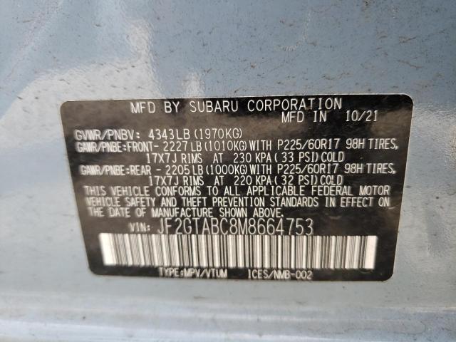 JF2GTABC8M8664753 Subaru Crosstrek