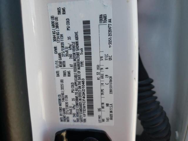 1FTEW1CF4GKD10483 Ford F150 Supercrew