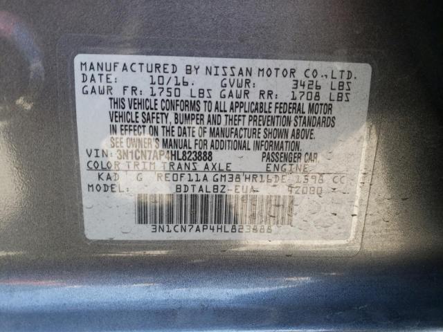3N1CN7AP4HL823888 Nissan VERSA S
