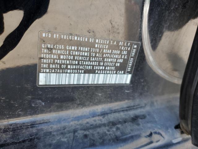 2015 VOLKSWAGEN GOLF TDI 3VW2A7AU1FM035746