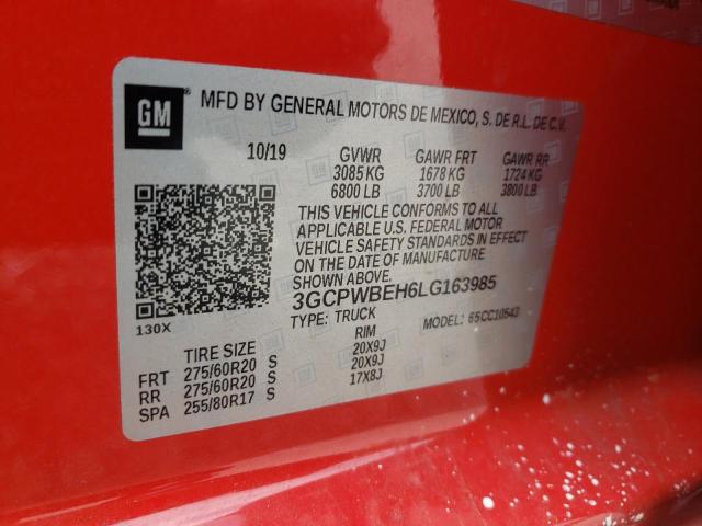 2020 CHEVROLET SILVRDO LT 3GCPWBEH6LG163985