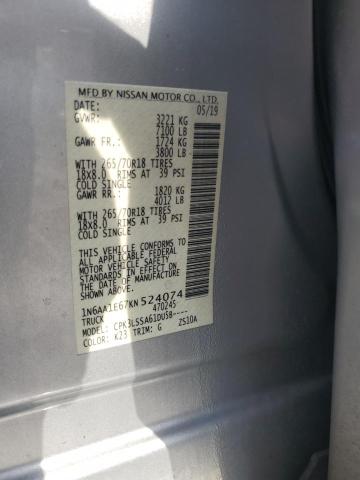 2019 NISSAN TITAN PLAT - 1N6AA1E67KN524074