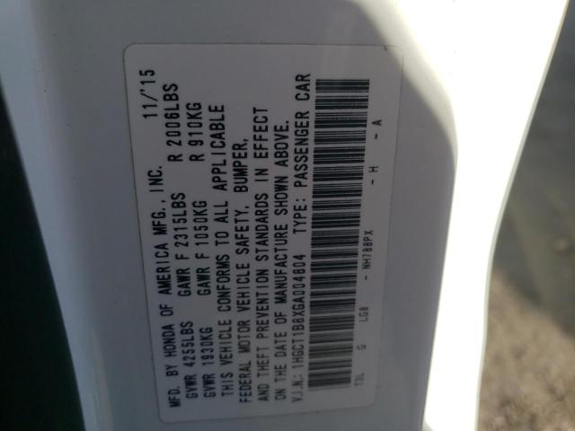 Honda ACCORD EXL 2016 1HGCT1B8XGA004804 Image 12