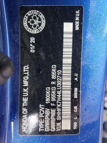 2020 HONDA CIVIC SPOR - SHHFK7H44LU302710