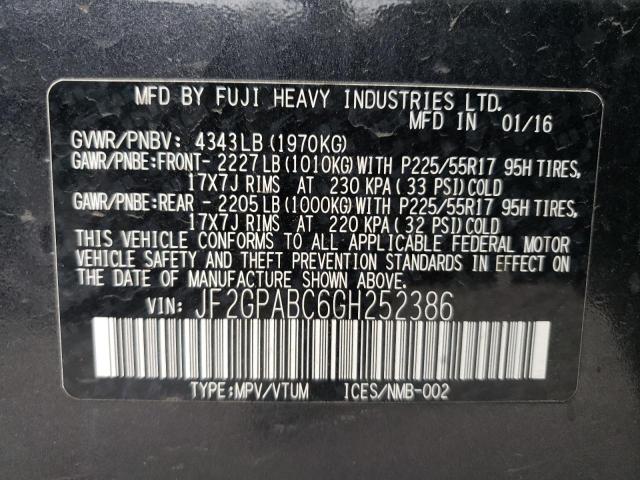 JF2GPABC6GH252386 Subaru Crosstrek Premium