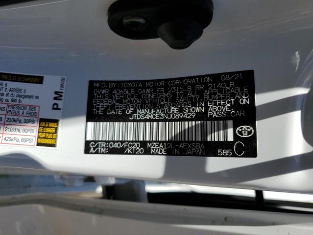 JTDS4MCE3NJ089429 Toyota COROLLA SE