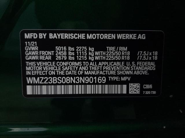 2022 MINI COOPER S E WMZ23BS08N3N90169