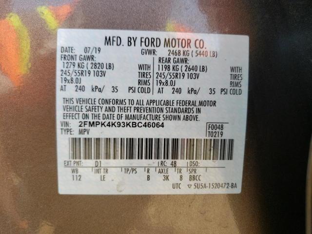 2FMPK4K93KBC46064 2019 FORD EDGE, photo no. 13