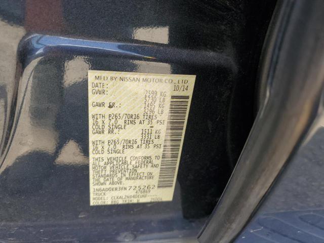 1N6AD0ER3FN725262 Nissan FRONTIER S