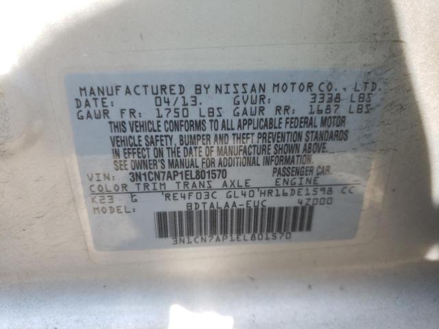 3N1CN7AP1EL801570 Nissan VERSA S