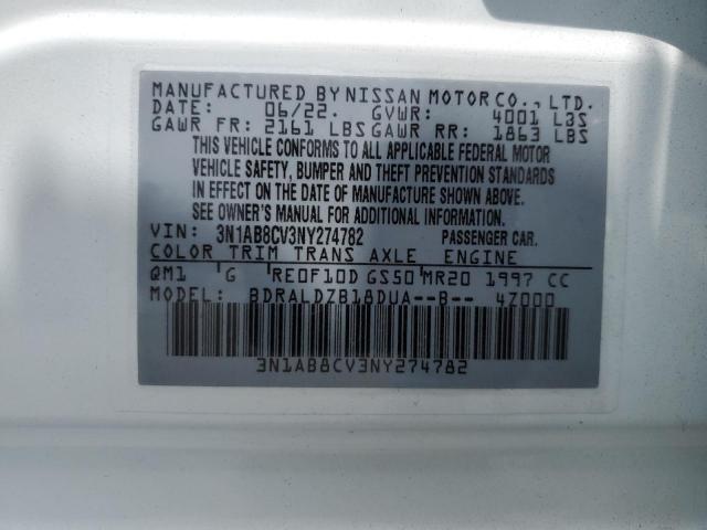 3N1AB8CV3NY274782 Nissan SENTRA SV