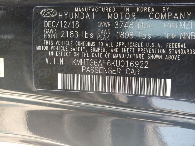2019 HYUNDAI VELOSTER B - KMHTG6AF6KU016922