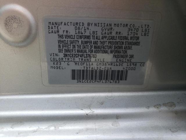3N1CE2CP4FL376783 Nissan Versa Note S